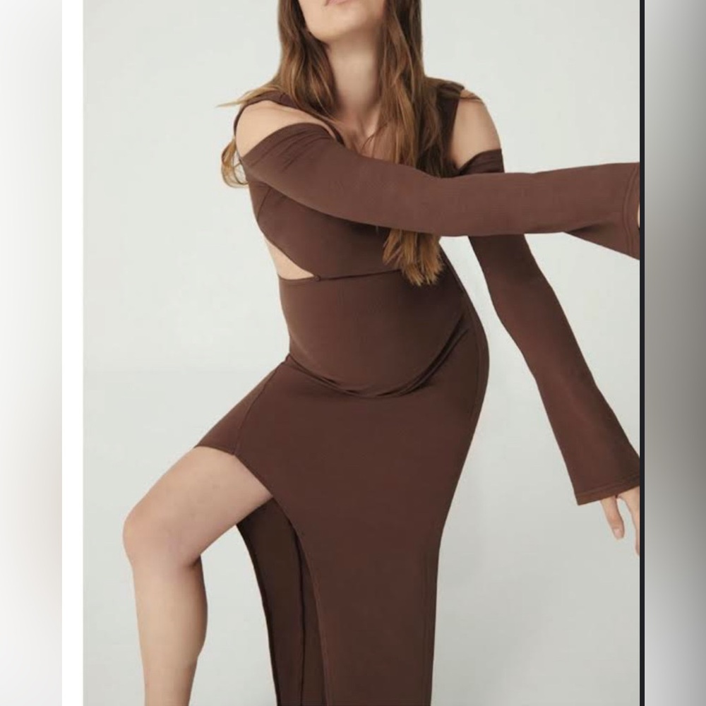 Maternity bumpsuit rib dress